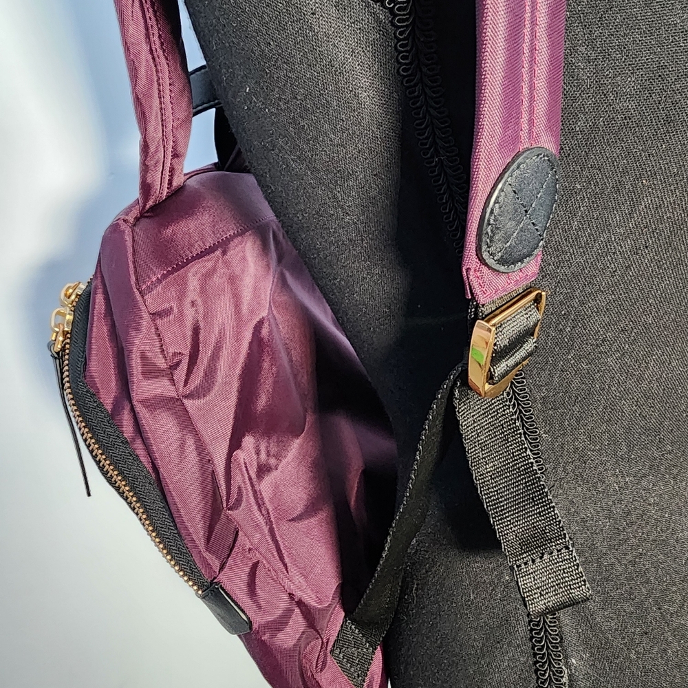 Marc Jacobs The Biker Nylon Medium Backpack in Maroon - Picture 9 of 11